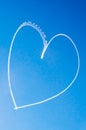 Romantic heart written in the sky by an aircraft Royalty Free Stock Photo