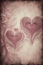 Romantic hearts background, grunge style, vintage pink Royalty Free Stock Photo