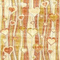 Romantic hearts - decorative pattern - waves decoration