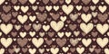 Romantic hearts pattern in beige and brown Royalty Free Stock Photo