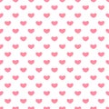 Valentine`s day seamless patterns. Endless pink backgrounds with hearts on a white background. Royalty Free Stock Photo