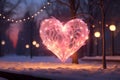 Romantic HeartShaped Lights Adorning Cozy Winter