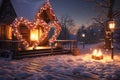 Romantic HeartShaped Lights Adorning Cozy Winter