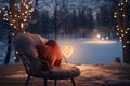 Romantic HeartShaped Lights Adorning Cozy Winter