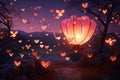 Romantic HeartShaped Paper Lantern Releases