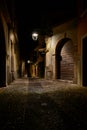 Romantic historic old town of Malcesine on Lake Garda at night Royalty Free Stock Photo