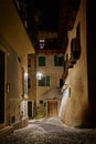 Romantic historic old town of Malcesine on Lake Garda at night Royalty Free Stock Photo