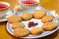 Romantic homemade biscuits with herbal tea