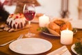 Romantic homemade evening family dinner Royalty Free Stock Photo