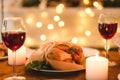 Romantic homemade evening family dinner Royalty Free Stock Photo