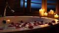 Romantic honeymoon pension with private jacuzzis and candlelit dinners Royalty Free Stock Photo