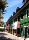 The houses painted in brilliant pastel shades at Burano Italy