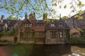 Romantic houses by the riwer canal in Brugge, Belgium