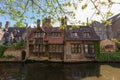 Romantic houses by the riwer canal in Brugge, Belgium