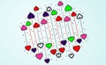Multi coloured hearts abstract Royalty Free Stock Photo