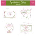 Romantic icons set Royalty Free Stock Photo