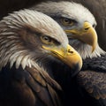 Valentines Day Cuddling Animals - Eagle Couple1 (Generative AI)