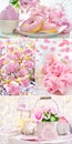 Romantic image collage in pastel colors