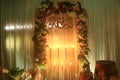 romantic indoor decoration with fresh flowers for weddings, fiancÃÂ©s, ceremonies