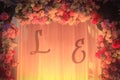 Romantic indoor decoration with fresh flowers for weddings, fiancÃÂ©s, ceremonies