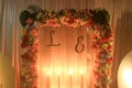 Romantic indoor decoration with fresh flowers for weddings, fiancÃÂ©s, ceremonies