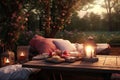 Romantic and Intimate Backyard Picnics on Royalty Free Stock Photo