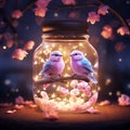 Romantic Keepsake: Lovebirds in a Jar