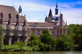 Romantic knight castle by the lake.