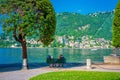 Romantic lakefront in Como harbour, a tourist destination on Lake Como