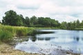 Romantic Landscape of photography of forest and lake in skovde sweden.