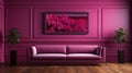 Romantic Landscape: Purple Couch In Front Of Framed Plants