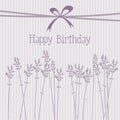 Romantic lavender birthday card, invitation, back