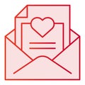 Romantic letter flat icon. Envelope with love letter pink icons in trendy flat style. Mail with heart gradient style Royalty Free Stock Photo