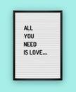 Romantic letterboard quote Royalty Free Stock Photo