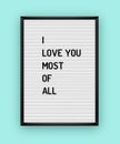 Romantic letterboard quote Royalty Free Stock Photo