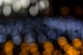 Romantic lights on Christmas decorations on black background. Defocused Royalty Free Stock Photo