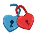 Heart-shaped locks. Romantic element.