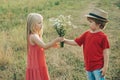 Romantic and love. Childcare. Valentine. The concept of child friendship and kindness. Happy Valentines day. Valentines Royalty Free Stock Photo