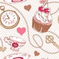 Romantic love vintage pattern