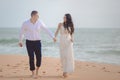 Romantic loving couple on the beach Royalty Free Stock Photo