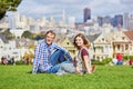 Romantic loving couple having a date in San Francisco