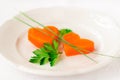 Romantic Low Calorie Dinner, Carrot Hearts Royalty Free Stock Photo