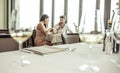 Romantic lunch in a fancy restaurant Royalty Free Stock Photo