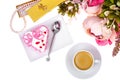 Romantic lunch with gift for Valentine`s Day Royalty Free Stock Photo