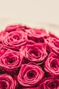 Romantic luxury bouquet of pink roses, flowers in bloom as floral holiday background Royalty Free Stock Photo
