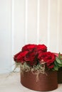 Gift flower in heart shape box Royalty Free Stock Photo