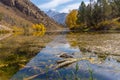 A romantic marshy lake surrounded by mountains Royalty Free Stock Photo