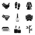 Romantic massage icons set, simple style Royalty Free Stock Photo