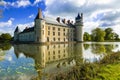 Romantic medieval castles of Loire valley - beautiful Le Plessis-Bourre, France Royalty Free Stock Photo