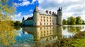 Romantic medieval castles of Loire valley - beautiful Le Plessis Bourre. France Royalty Free Stock Photo